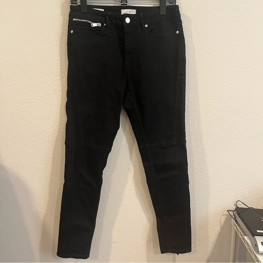Reiss black size 32 Alexis jeans skinny fit with fun zipper detail